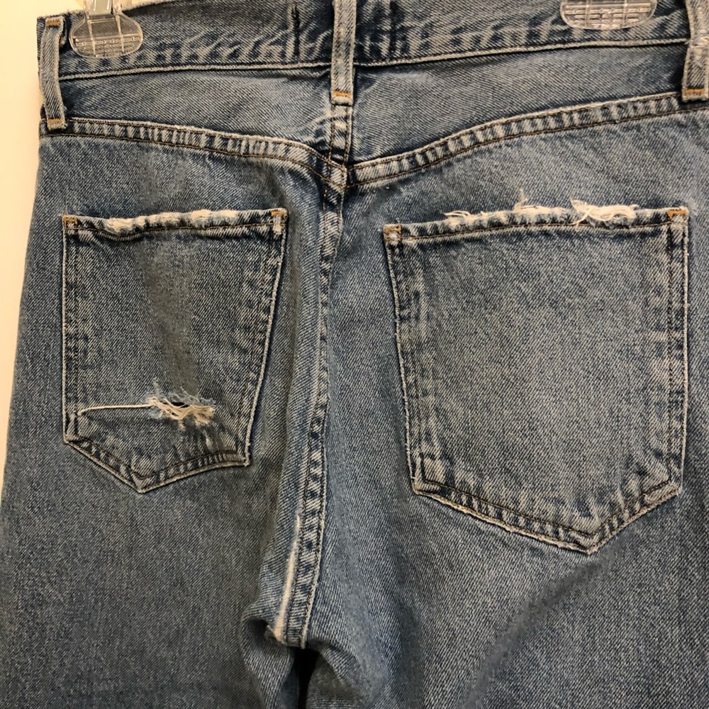 AGOLDE Feel Good High Rise Classic Jean Blue 24 Distressed Button Fly High waist - Picture 10 of 16